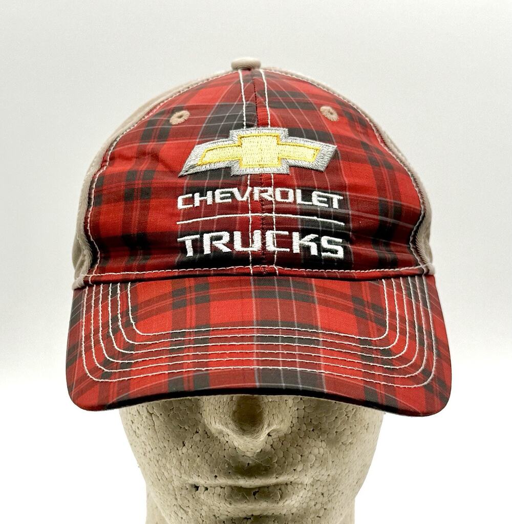 Chevrolet Trucks Hat Plaid Two-Tone Cruisin Sports GM Licensed Chevy Trucker Cap